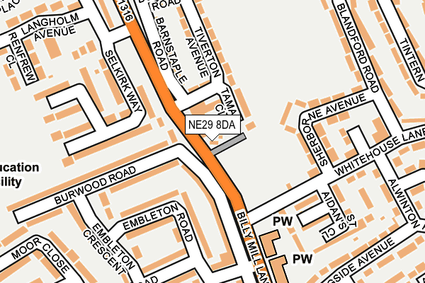 NE29 8DA map - OS OpenMap – Local (Ordnance Survey)