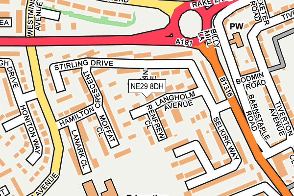 NE29 8DH map - OS OpenMap – Local (Ordnance Survey)