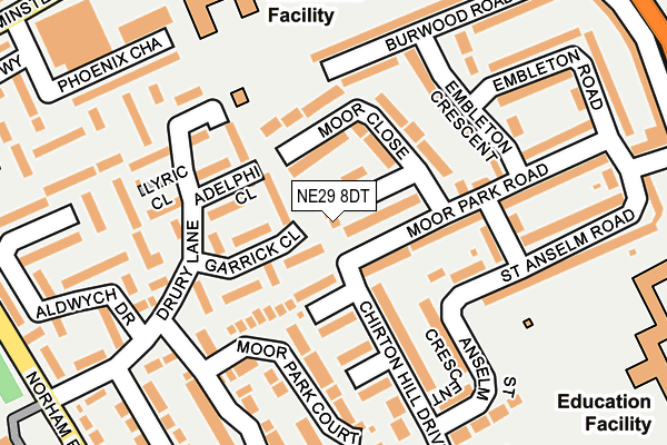 NE29 8DT map - OS OpenMap – Local (Ordnance Survey)