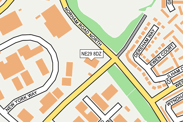 NE29 8DZ map - OS OpenMap – Local (Ordnance Survey)