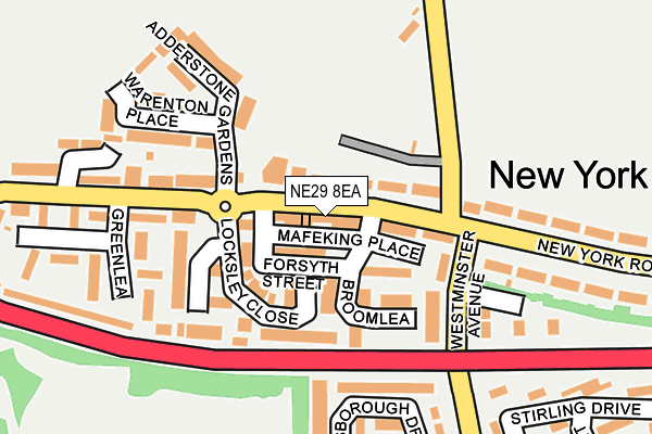 NE29 8EA map - OS OpenMap – Local (Ordnance Survey)