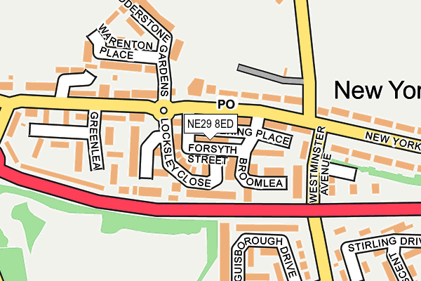 NE29 8ED map - OS OpenMap – Local (Ordnance Survey)