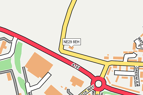 NE29 8EH map - OS OpenMap – Local (Ordnance Survey)