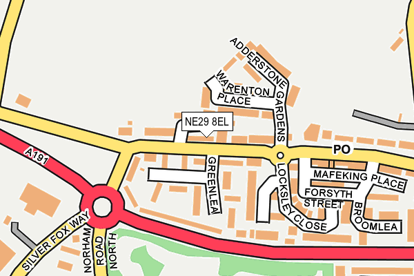 NE29 8EL map - OS OpenMap – Local (Ordnance Survey)