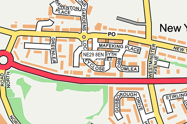 NE29 8EN map - OS OpenMap – Local (Ordnance Survey)