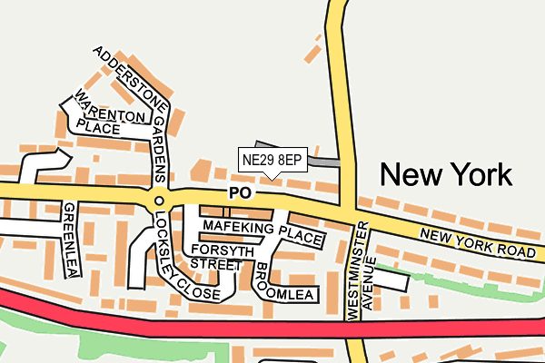 NE29 8EP map - OS OpenMap – Local (Ordnance Survey)