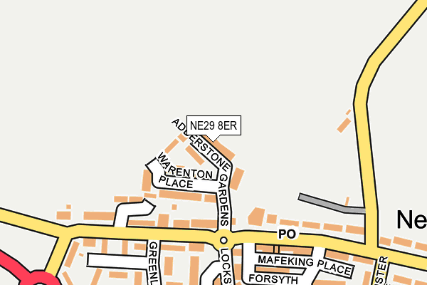 NE29 8ER map - OS OpenMap – Local (Ordnance Survey)