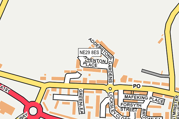 NE29 8ES map - OS OpenMap – Local (Ordnance Survey)