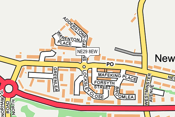 NE29 8EW map - OS OpenMap – Local (Ordnance Survey)