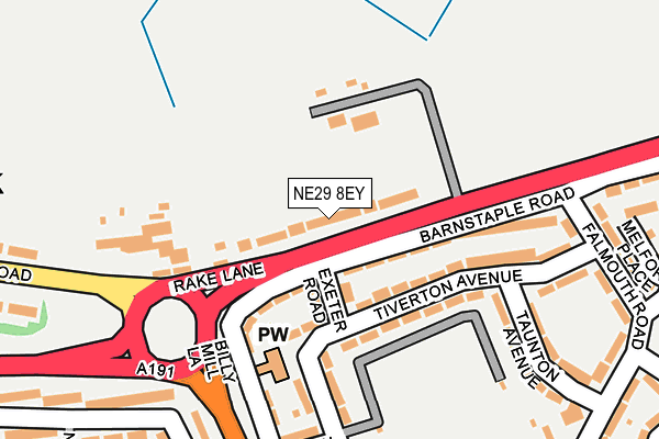 NE29 8EY map - OS OpenMap – Local (Ordnance Survey)