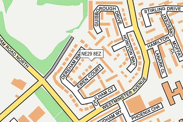 NE29 8EZ map - OS OpenMap – Local (Ordnance Survey)