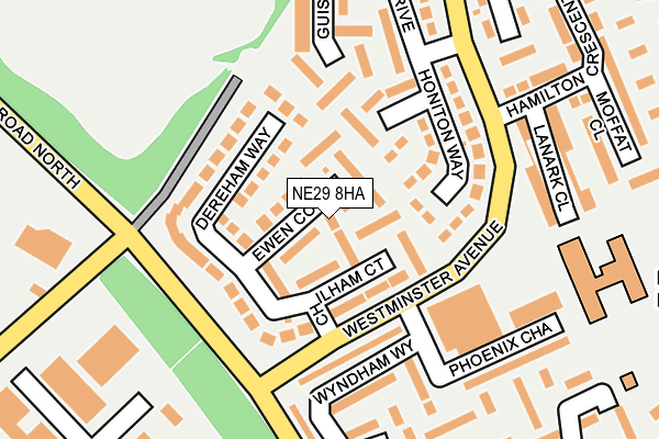 NE29 8HA map - OS OpenMap – Local (Ordnance Survey)