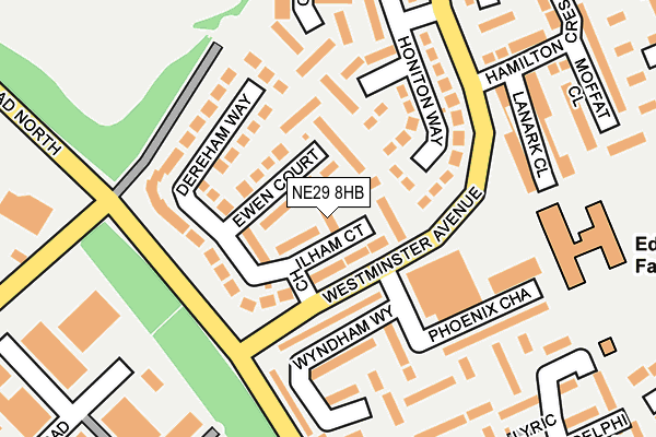 NE29 8HB map - OS OpenMap – Local (Ordnance Survey)