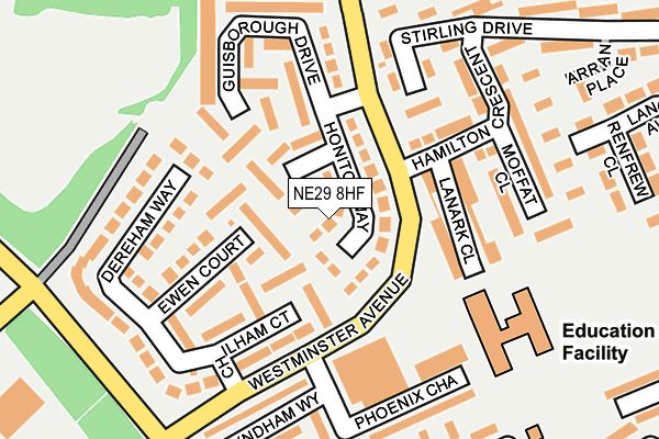 NE29 8HF map - OS OpenMap – Local (Ordnance Survey)