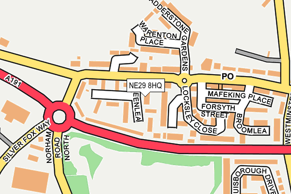 NE29 8HQ map - OS OpenMap – Local (Ordnance Survey)