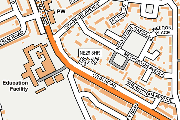 NE29 8HR map - OS OpenMap – Local (Ordnance Survey)