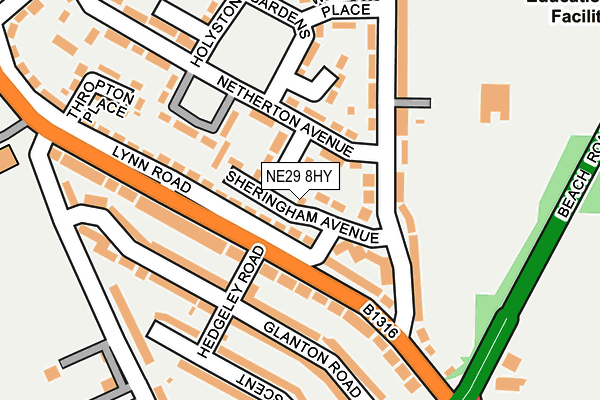 NE29 8HY map - OS OpenMap – Local (Ordnance Survey)