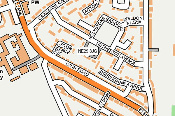 NE29 8JG map - OS OpenMap – Local (Ordnance Survey)