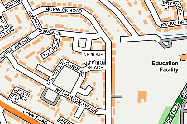 NE29 8JS map - OS OpenMap – Local (Ordnance Survey)