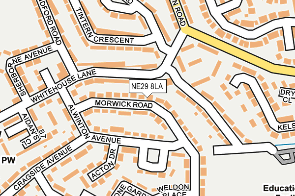 NE29 8LA map - OS OpenMap – Local (Ordnance Survey)
