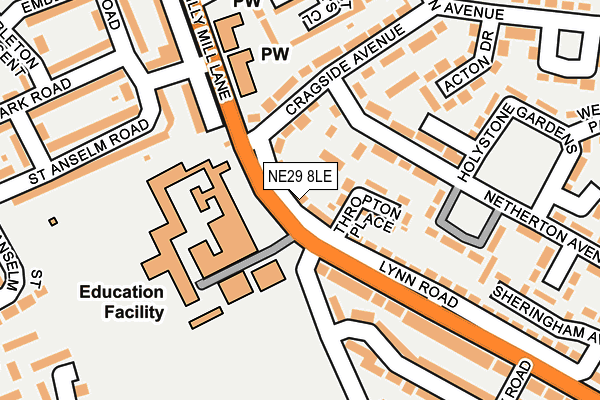 NE29 8LE map - OS OpenMap – Local (Ordnance Survey)