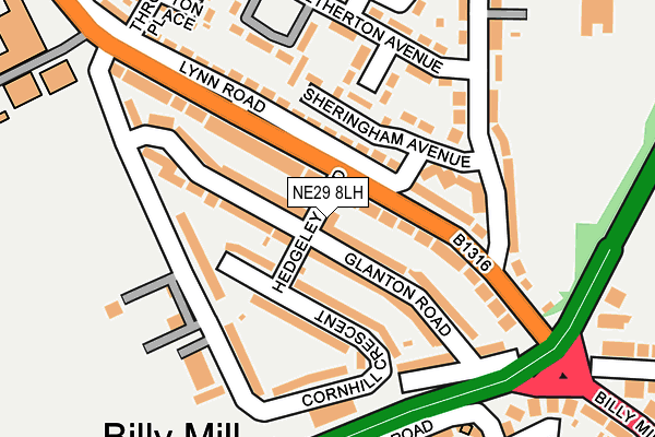 NE29 8LH map - OS OpenMap – Local (Ordnance Survey)