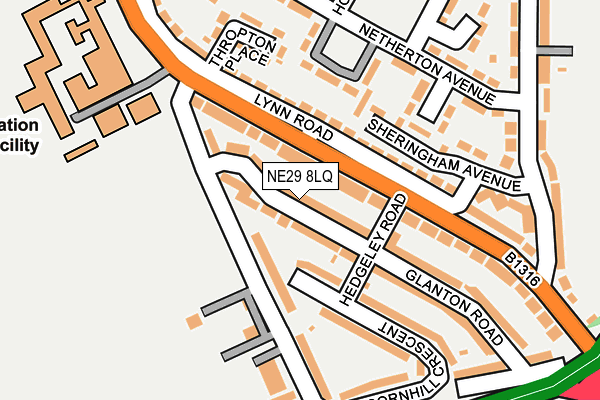 NE29 8LQ map - OS OpenMap – Local (Ordnance Survey)