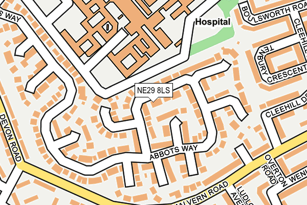 NE29 8LS map - OS OpenMap – Local (Ordnance Survey)