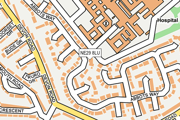 NE29 8LU map - OS OpenMap – Local (Ordnance Survey)