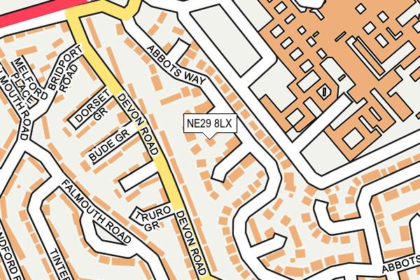 NE29 8LX map - OS OpenMap – Local (Ordnance Survey)
