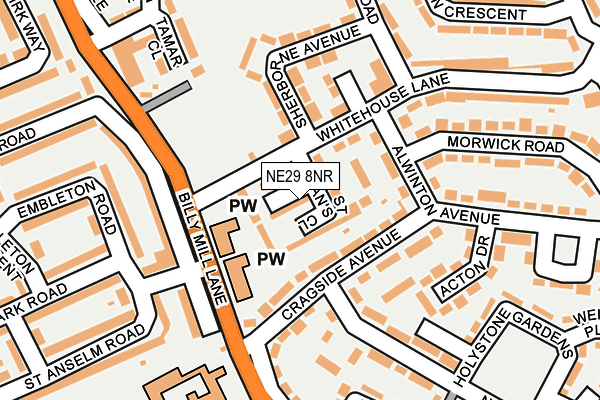 NE29 8NR map - OS OpenMap – Local (Ordnance Survey)