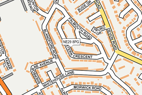 NE29 8PG map - OS OpenMap – Local (Ordnance Survey)
