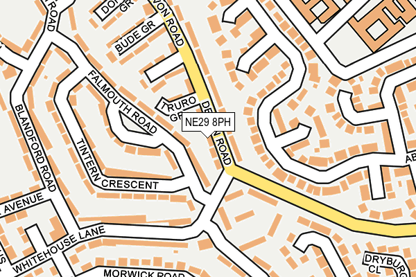 NE29 8PH map - OS OpenMap – Local (Ordnance Survey)