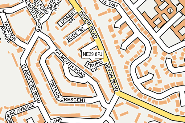 NE29 8PJ map - OS OpenMap – Local (Ordnance Survey)
