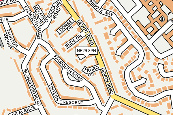 NE29 8PN map - OS OpenMap – Local (Ordnance Survey)