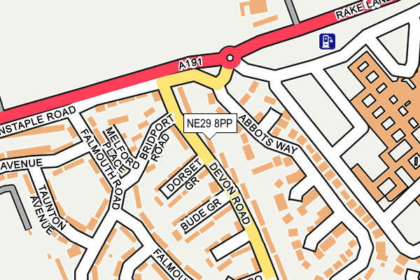 NE29 8PP map - OS OpenMap – Local (Ordnance Survey)