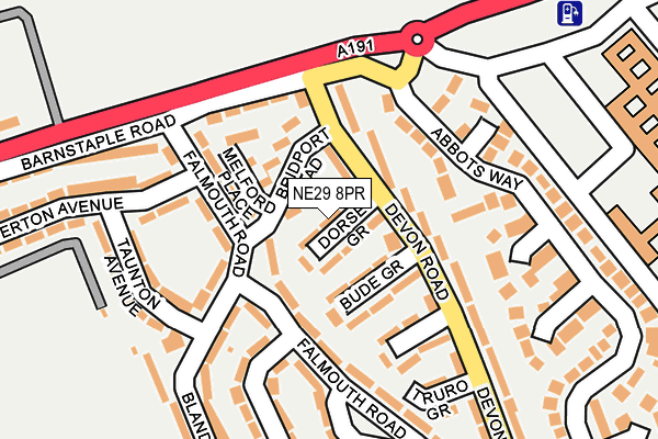 NE29 8PR map - OS OpenMap – Local (Ordnance Survey)