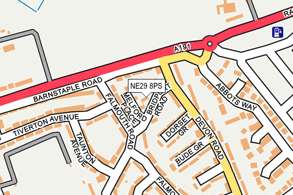 NE29 8PS map - OS OpenMap – Local (Ordnance Survey)
