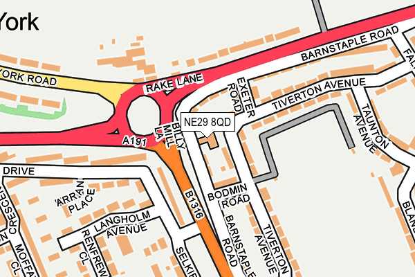 NE29 8QD map - OS OpenMap – Local (Ordnance Survey)