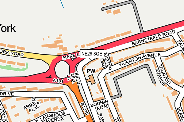 NE29 8QE map - OS OpenMap – Local (Ordnance Survey)