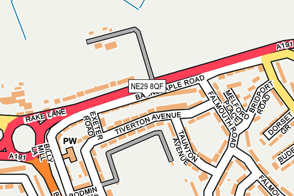 NE29 8QF map - OS OpenMap – Local (Ordnance Survey)