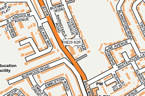 NE29 8QR map - OS OpenMap – Local (Ordnance Survey)