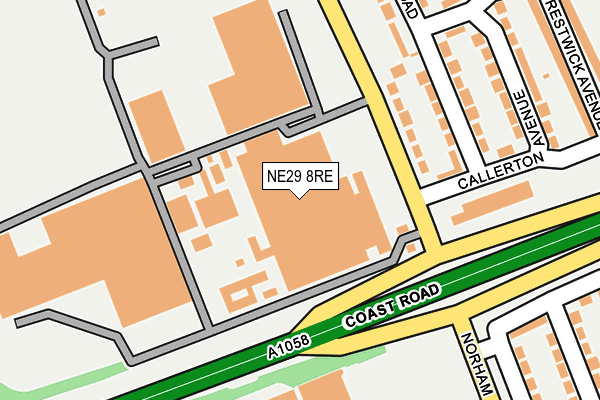 NE29 8RE map - OS OpenMap – Local (Ordnance Survey)
