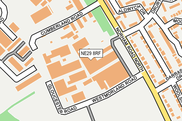 NE29 8RF map - OS OpenMap – Local (Ordnance Survey)