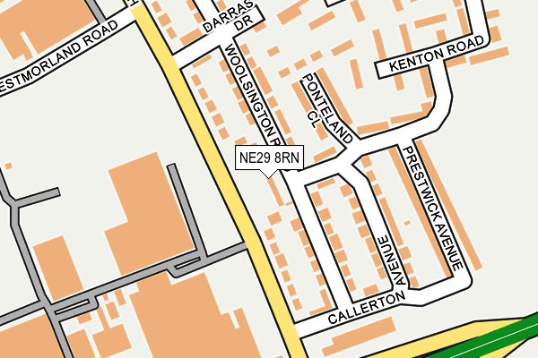 NE29 8RN map - OS OpenMap – Local (Ordnance Survey)