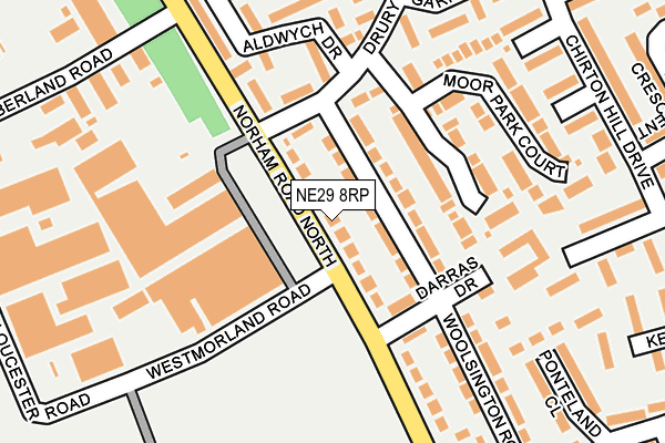 NE29 8RP map - OS OpenMap – Local (Ordnance Survey)