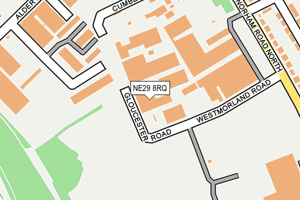 NE29 8RQ map - OS OpenMap – Local (Ordnance Survey)