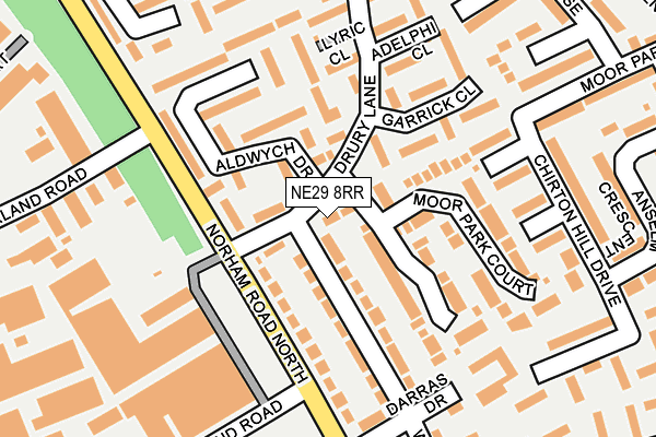 NE29 8RR map - OS OpenMap – Local (Ordnance Survey)