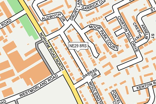 NE29 8RS map - OS OpenMap – Local (Ordnance Survey)