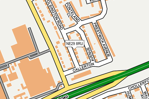 NE29 8RU map - OS OpenMap – Local (Ordnance Survey)